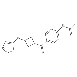 N-(4-(3-(thiazol-2-yloxy)azetidine-1-carbonyl)phenyl)acetamide结构式