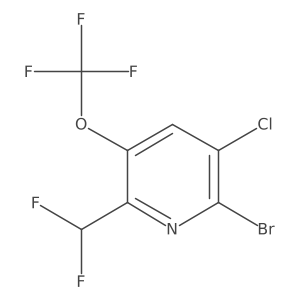 2-Bromo-3-chloro-6-(difluoromethyl)-5-(trifluoromethoxy)pyridine Structure