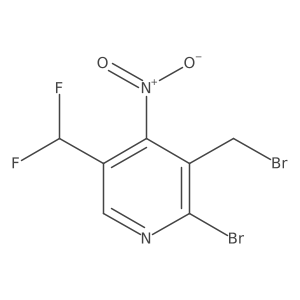 2-Bromo-3-(bromomethyl)-5-(difluoromethyl)-4-nitropyridine结构式