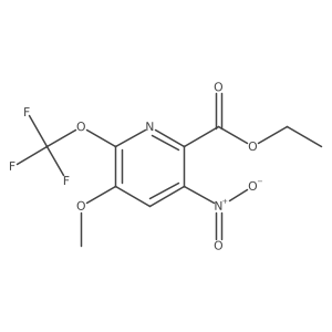 2-Pyridinecarboxylic acid, 5-methoxy-3-nitro-6-(trifluoromethoxy)-, ethyl ester结构式