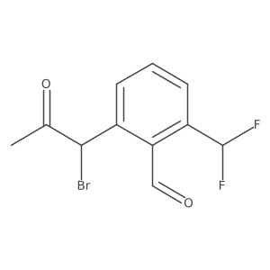 2-(1-Bromo-2-oxopropyl)-6-(difluoromethyl)benzaldehyde Structure