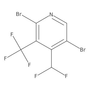 2,5-Dibromo-4-(difluoromethyl)-3-(trifluoromethyl)pyridine结构式