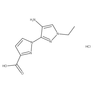 1-(4-Amino-1-ethylpyrazol-3-yl)pyrazole-3-carboxylic acid;hydrochloride结构式