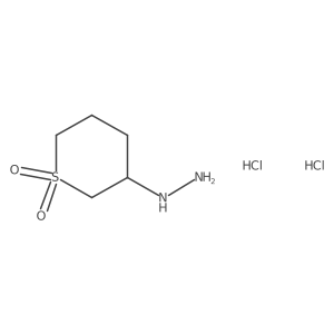 3-Hydrazinyl-1lambda6-thiane-1,1-dione dihydrochloride Structure