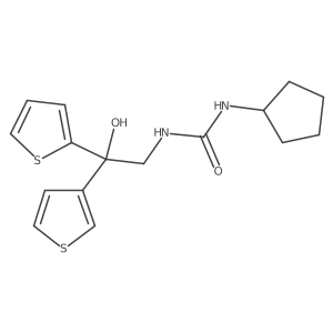 1-Cyclopentyl-3-(2-hydroxy-2-(thiophen-2-yl)-2-(thiophen-3-yl)ethyl)urea Structure