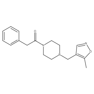 1-(4-((5-Methylisoxazol-4-yl)methyl)piperazin-1-yl)-2-phenylethanone Structure