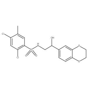 2,4-dichloro-N-(2-(2,3-dihydrobenzo[b][1,4]dioxin-6-yl)-2-hydroxyethyl)-5-methylbenzenesulfonamide结构式