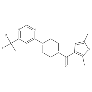 (2,5-Dimethylfuran-3-yl)(4-(6-(trifluoromethyl)pyrimidin-4-yl)piperazin-1-yl)methanone Structure