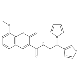 N-(2-(1H-pyrazol-1-yl)-2-(thiophen-3-yl)ethyl)-8-methoxy-2-oxo-2H-chromene-3-carboxamide Structure