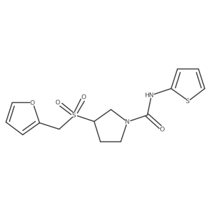 3-((furan-2-ylmethyl)sulfonyl)-N-(thiophen-2-yl)pyrrolidine-1-carboxamide Structure