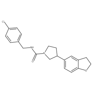 N-[(4-chlorophenyl)methyl]-3-(2,3-dihydro-1-benzofuran-5-yl)pyrrolidine-1-carboxamide Structure