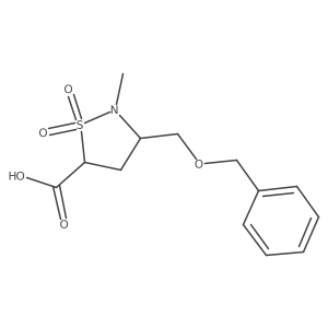 3-[(Benzyloxy)methyl]-2-methyl-1,1-dioxo-1lambda6,2-thiazolidine-5-carboxylic acid结构式