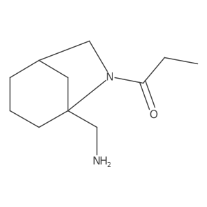1-[5-(Aminomethyl)-6-azabicyclo[3.2.1]octan-6-yl]propan-1-one Structure