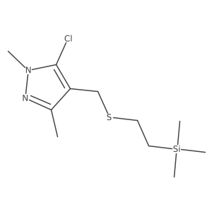 5-chloro-1,3-dimethyl-4-({[2-(trimethylsilyl)ethyl]sulfanyl}methyl)-1H-pyrazole结构式