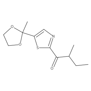 2-Methyl-1-[5-(2-methyl-1,3-dioxolan-2-yl)-1,3-thiazol-2-yl]butan-1-one结构式