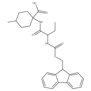 1-[2-({[(9H-fluoren-9-yl)methoxy]carbonyl}amino)butanamido]-4-methylcyclohexane-1-carboxylic acid结构式