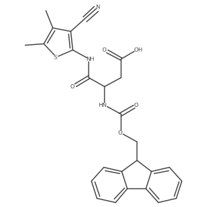 3-[(3-cyano-4,5-dimethylthiophen-2-yl)carbamoyl]-3-({[(9H-fluoren-9-yl)methoxy]carbonyl}amino)propanoic acid Structure