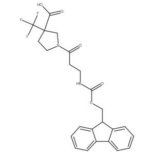 1-[3-({[(9H-fluoren-9-yl)methoxy]carbonyl}amino)propanoyl]-3-(trifluoromethyl)pyrrolidine-3-carboxylic acid Structure