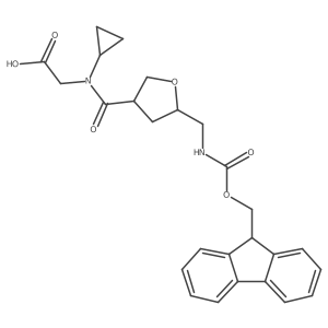 2-(N-cyclopropyl-1-{5-[({[(9H-fluoren-9-yl)methoxy]carbonyl}amino)methyl]oxolan-3-yl}formamido)acetic acid结构式
