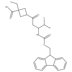 3-ethyl-1-[3-({[(9H-fluoren-9-yl)methoxy]carbonyl}amino)-4,4-difluorobutanoyl]azetidine-3-carboxylic acid Structure