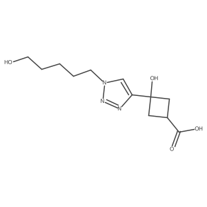 3-hydroxy-3-[1-(5-hydroxypentyl)-1H-1,2,3-triazol-4-yl]cyclobutane-1-carboxylic acid Structure