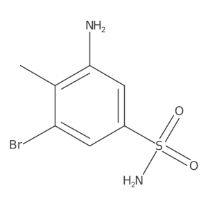 3-Amino-5-bromo-4-methylbenzene-1-sulfonamide结构式