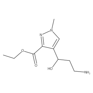 ethyl 4-[(1R)-3-amino-1-hydroxypropyl]-1-methyl-1H-pyrazole-3-carboxylate结构式