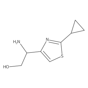 (2R)-2-amino-2-(2-cyclopropyl-1,3-thiazol-4-yl)ethan-1-ol结构式