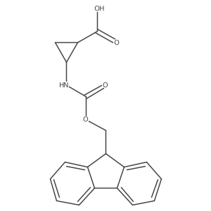 rac-(1R,2S)-2-({[(9H-fluoren-9-yl)methoxy]carbonyl}amino)cyclopropane-1-carboxylic acid Structure