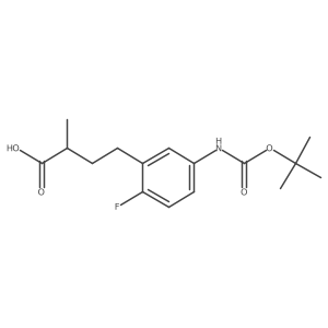 4-(5-{[(Tert-butoxy)carbonyl]amino}-2-fluorophenyl)-2-methylbutanoic acid结构式