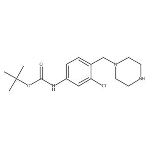 tert-butyl N-{3-chloro-4-[(piperazin-1-yl)methyl]phenyl}carbamate结构式