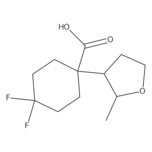 4,4-Difluoro-1-(2-methyloxolan-3-yl)cyclohexane-1-carboxylic acid结构式