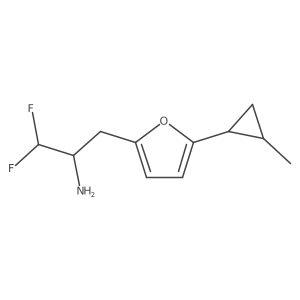 1,1-Difluoro-3-[5-(2-methylcyclopropyl)furan-2-yl]propan-2-amine Structure