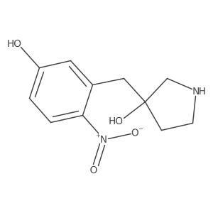 3-[(5-Hydroxy-2-nitrophenyl)methyl]pyrrolidin-3-ol结构式
