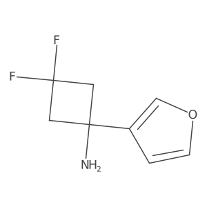 3,3-Difluoro-1-(furan-3-yl)cyclobutan-1-amine结构式