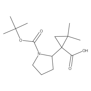 1-{1-[(Tert-butoxy)carbonyl]pyrrolidin-2-yl}-2,2-dimethylcyclopropane-1-carboxylic acid结构式