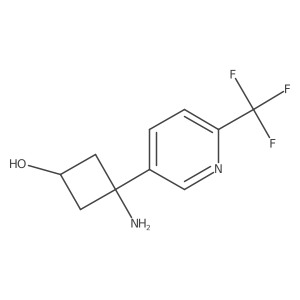 3-Amino-3-[6-(trifluoromethyl)pyridin-3-yl]cyclobutan-1-ol结构式