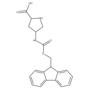 (2S,4R)-4-((((9H-Fluoren-9-yl)methoxy)carbonyl)amino)pyrrolidine-2-carboxylic acid Structure