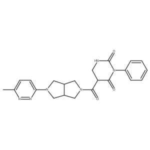 5-[2-(6-Methylpyridazin-3-yl)-1,3,3a,4,6,6a-hexahydropyrrolo[3,4-c]pyrrole-5-carbonyl]-3-phenyl-1,3-diazinane-2,4-dione结构式
