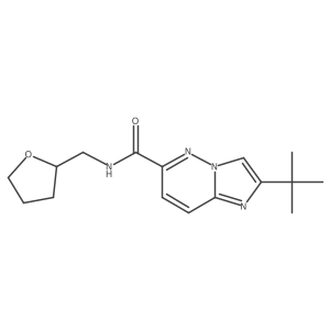 2-tert-butyl-N-[(oxolan-2-yl)methyl]imidazo[1,2-b]pyridazine-6-carboxamide结构式