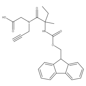 2-[2-({[(9H-fluoren-9-yl)methoxy]carbonyl}amino)-2-methyl-N-(prop-2-yn-1-yl)butanamido]acetic acid Structure