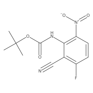 tert-butyl N-(2-cyano-3-fluoro-6-nitrophenyl)carbamate结构式