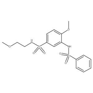 3-benzenesulfonamido-4-methoxy-N-(2-methoxyethyl)benzene-1-sulfonamide结构式