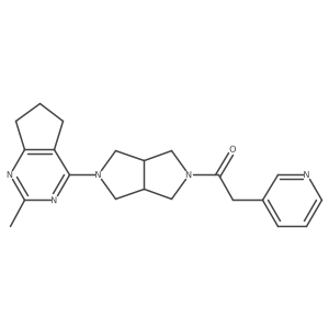 1-(5-{2-methyl-5H,6H,7H-cyclopenta[d]pyrimidin-4-yl}-octahydropyrrolo[3,4-c]pyrrol-2-yl)-2-(pyridin-3-yl)ethan-1-one结构式