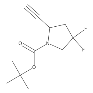Tert-butyl (2R)-2-ethynyl-4,4-difluoropyrrolidine-1-carboxylate结构式