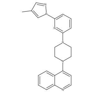 4-{4-[6-(4-methyl-1H-pyrazol-1-yl)pyridin-2-yl]piperazin-1-yl}quinoline结构式