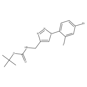 tert-butyl N-{[1-(4-bromo-2-fluorophenyl)-1H-1,2,3-triazol-4-yl]methyl}carbamate结构式