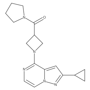 1-(1-{2-Cyclopropylpyrazolo[1,5-a]pyrazin-4-yl}azetidine-3-carbonyl)pyrrolidine Structure