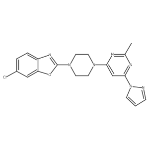 6-chloro-2-{4-[2-methyl-6-(1H-pyrazol-1-yl)pyrimidin-4-yl]piperazin-1-yl}-1,3-benzoxazole Structure