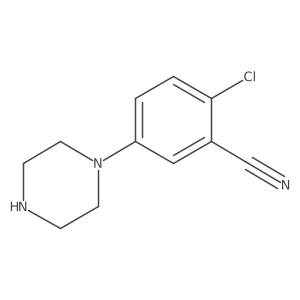 2-Chloro-5-(piperazin-1-yl)benzonitrile结构式